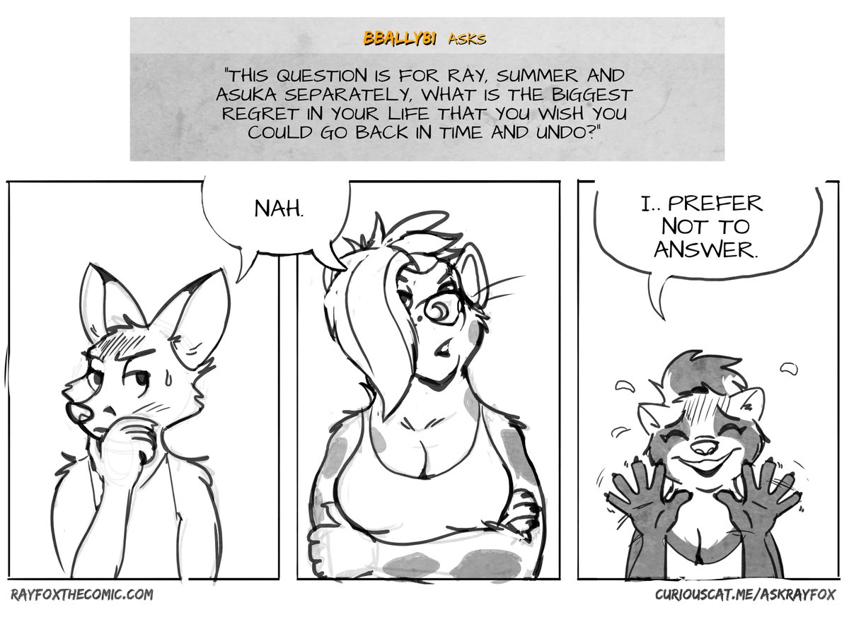 RayFoxTheComic's tweet photo. Kind of a personal question, huh? lol
#askrayfox #rayfoxcomic https://t.co/0elcoMkfeS