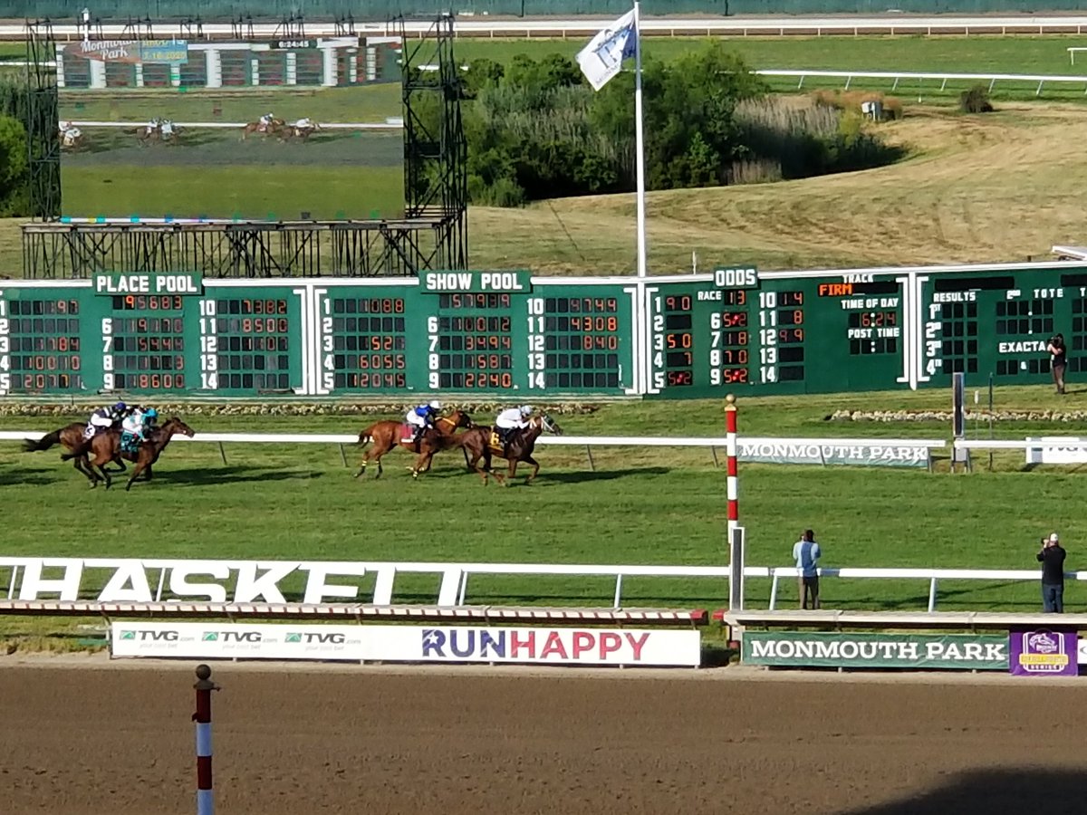 TheRacingBiz's tweet photo. Archidust, going out first time for Steve Asmussen, runs down early leader American Sailor to win the Wolf Hill Stakes. #Haskell2020 https://t.co/q4KTVF4hYc