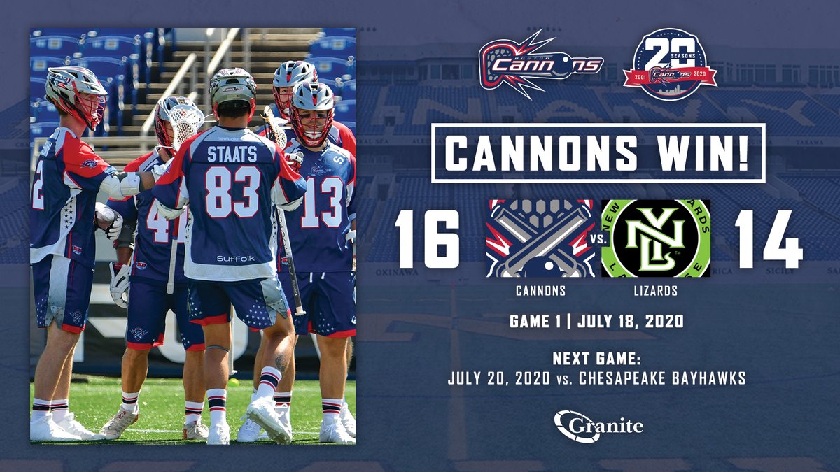 Cannons with a massive comeback late in the fourth to win their first game of the 2020 season 16-14‼️ #ReadyForBattle