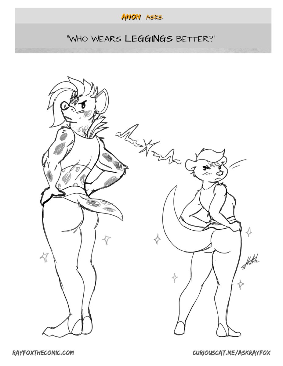 RayFoxTheComic's tweet photo. Anon.. you just wanted to see some girls in leggings didn't you?
#askrayfox #rayfoxcomic https://t.co/EyQmRdFfYr