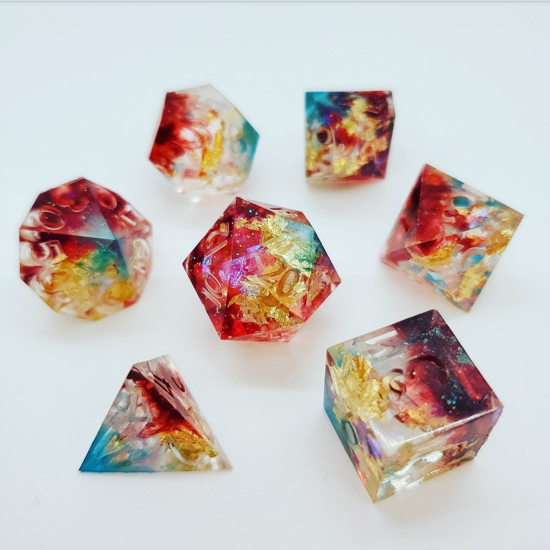 AvalonDiceCo's tweet photo. Chandra || a beautiful but dangerous union of sorcery and flame. Uninked & unsanded.
#avalondice #handmadedice #homebrewdice #resindice #rpgdice #dnd #dnddice #diceporn #dice #dicemaker #ttrpg #ttrpgdice #pathfinder #pathfinderdice #goblindicehoard https://t.co/90Z0YAFqc3