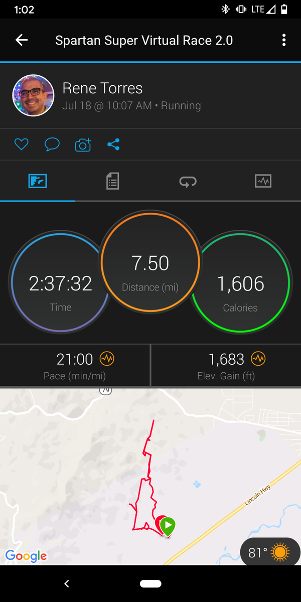 Thafuture40's tweet photo. Day 1 of Spartan Virtual Super.
#SpartanVirtualSuper #SpartanVirtualTrifecta #MountainMode https://t.co/RTH0pCEkI8