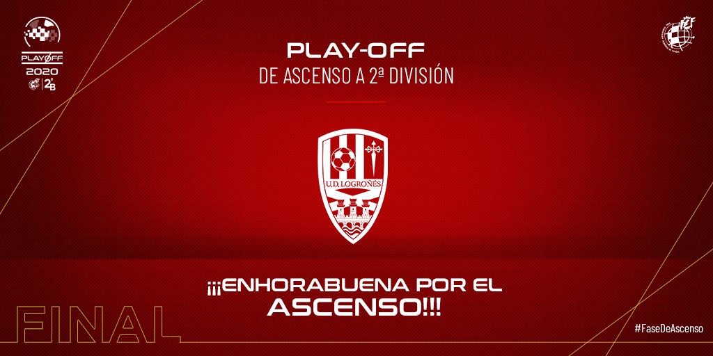 rfef's tweet photo. 🚨¡¡Hay un nuevo equipo en Segunda División!!🚨

¡🙌🏻¡ENHORABUENA A LA @UDLogrones ⚪🔴⚪🔴!! ¡¡Qué finalísima!!🙌🏻

👏🏻¡¡FELIZ ASCENSO!!👏🏻

#FaseDeAscenso https://t.co/Qqg2KbXguq