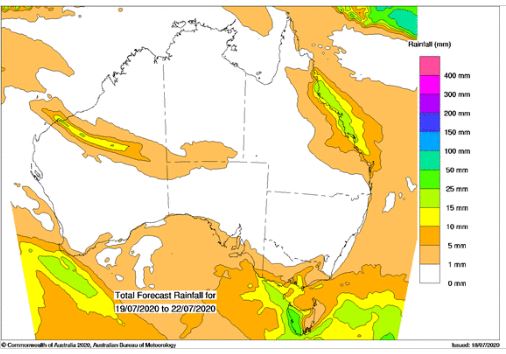 BOM_NT's tweet photo. A #cloudband moving across the #RedCentre will drop around 1-5mm over the next few days. It will feel quite chilly as well due to the cool southeasterly winds strengthening today and the increased cloud cover blocking the Sun's warmth. #AliceSprings https://t.co/BQQcrHwCUu https://t.co/QENPRXseEk
