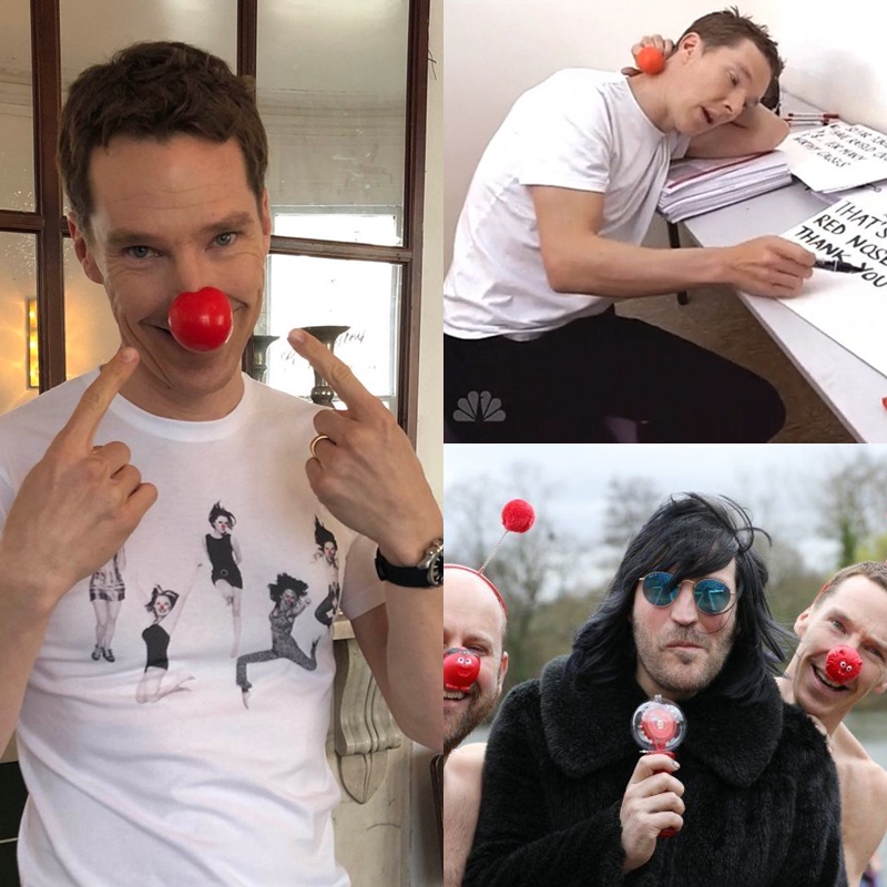 RED NOSE DAY (2018-): BC raised funds for RND with the BBC “SHERLOCK“ cast breakfast at Speedy’s Café and dived into Hampstead Heath’s Ponds to raise awareness and some £1.000 for the mental health of new dads.