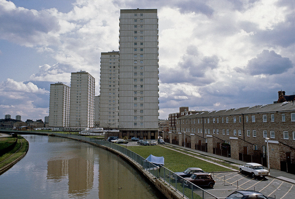 Clapton Park Estate: Built during the 1960s, the tower blocks were crumbling by 1990 and the estate in general suffered from socio-economic deprivation. Four of the blocks were demolished by 1998. One block remains, now in private ownership.