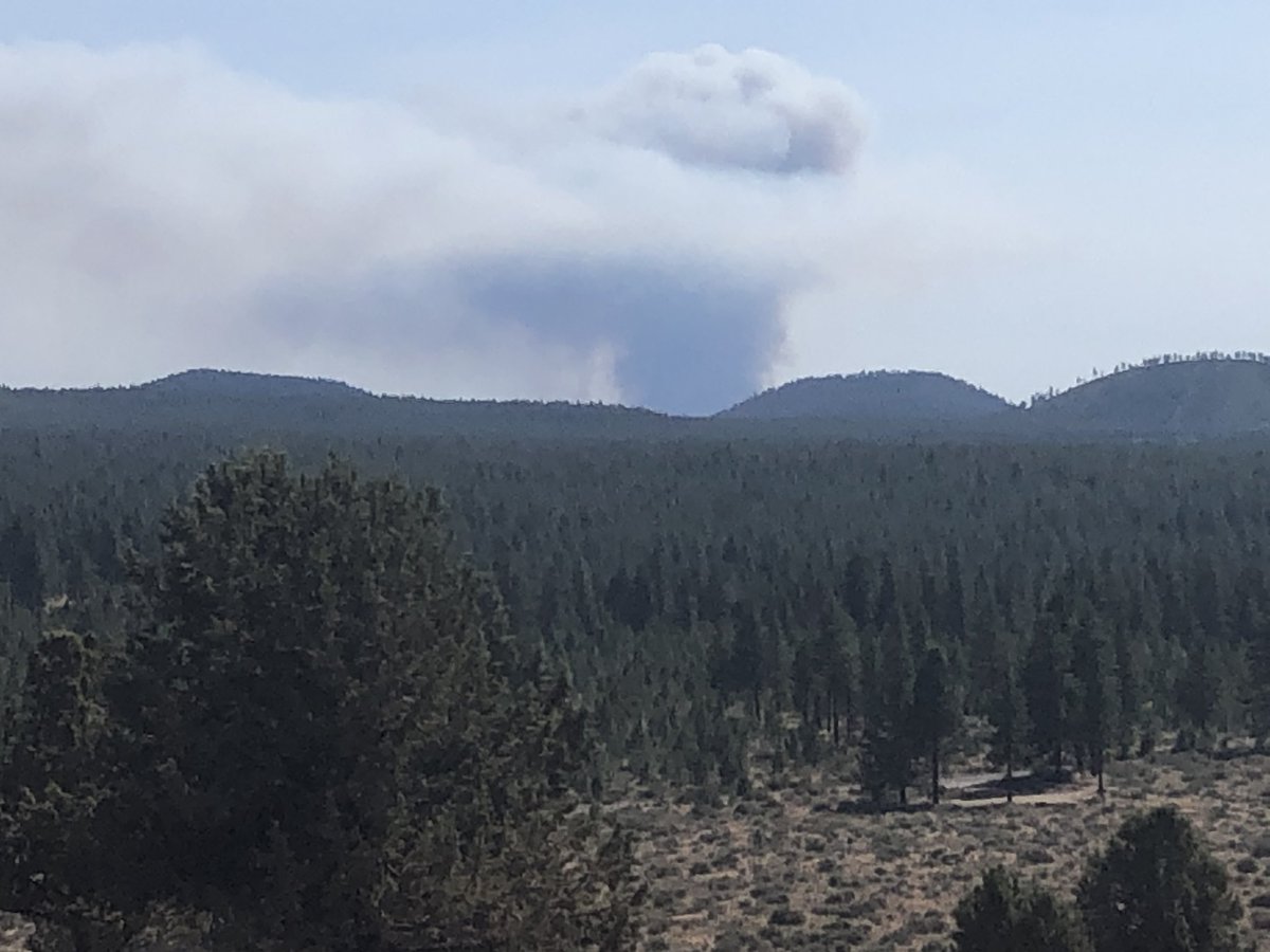 TysonKTVZ's tweet photo. 5 acre par (and growing) wildfire North of La Pine prompts large response from fire fighters, including a heavy tanker @KTVZ https://t.co/9Nd33ZeRTl