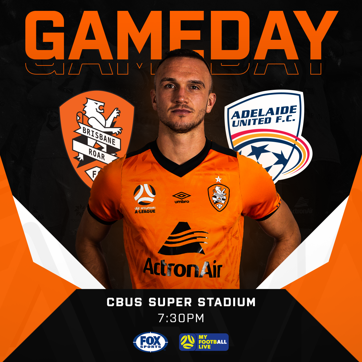 brisbaneroar's tweet photo. IT’S FINALLY GAMEDAY!

🆚 @AdelaideUnited 
🏟 CBUS Super Stadium
⏰ 7:30pm 
ℹ️ https://t.co/e2GP48ymFn
📱 #BRIvADL #RoarAsOne https://t.co/5sthkFWwII