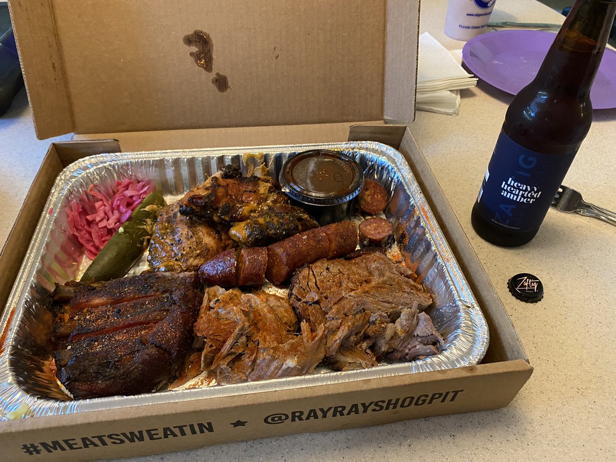 Awesome birthday supper <a href="/rayrayshogpit/">Ray Ray's Hog Pit</a> &amp; <a href="/ZaftigBeer/">Zaftig Brewing Co</a>