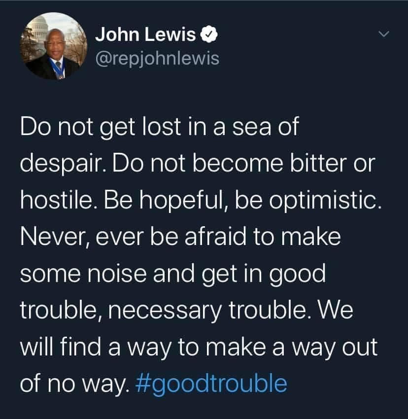 suchisairam's tweet photo. #icon #titan #goodtrouble #RIPJohnLewis https://t.co/oabaWhpS1X