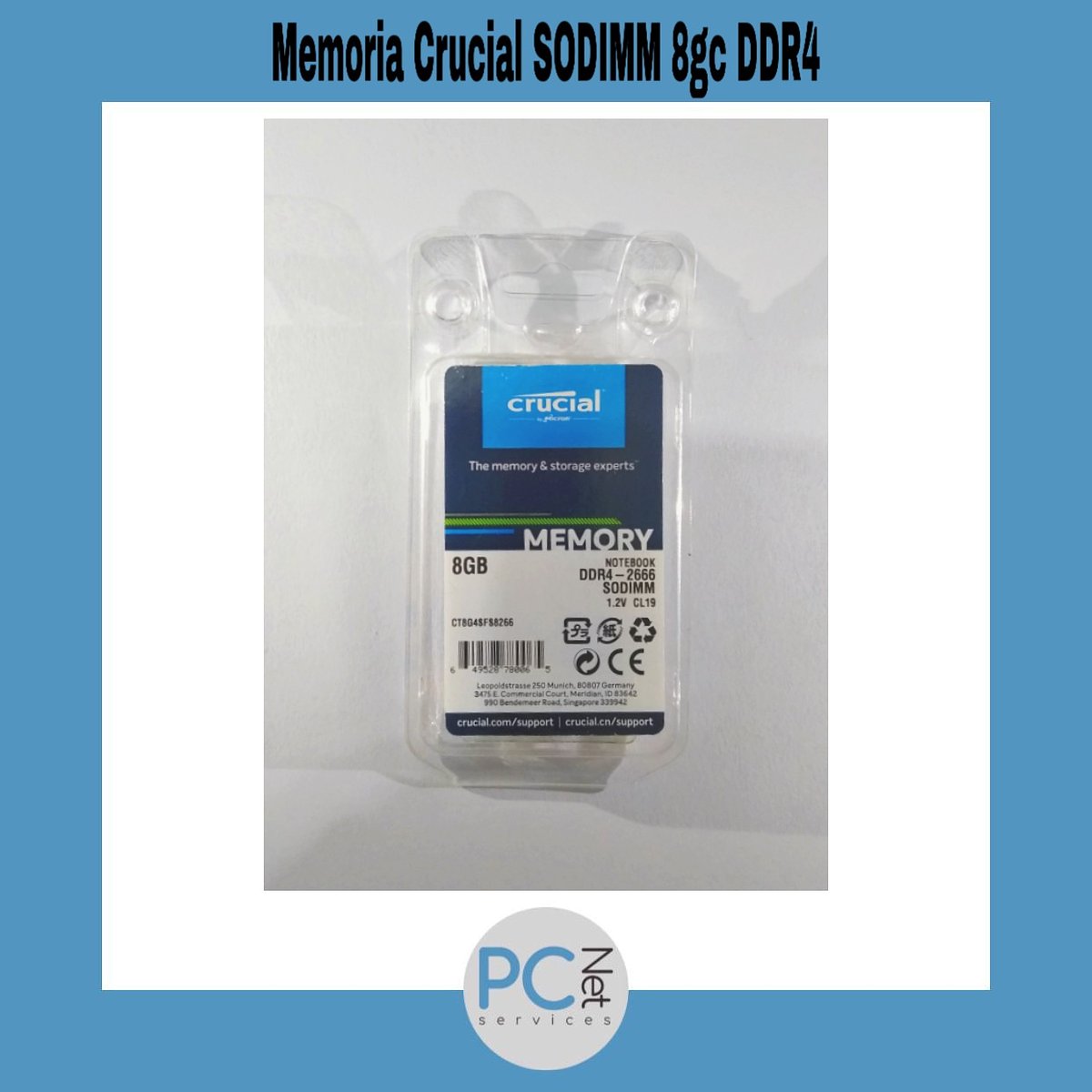 pcnetservices's tweet photo. Memoria para notebook Crucial SODIMM 8gb DDR4 2666mhz
#memoria #memorias #notebook #notebooks #crucial #Crucial #sodimm #gb #ddr4 #mhz #pcnetservices https://t.co/oAgb7Dmutq