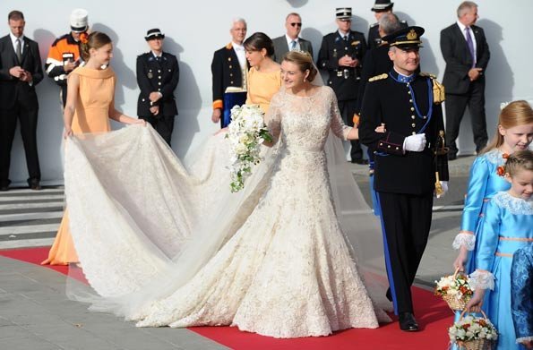 Number Five Pick: Princess Stephanie This look gets slept on a lot, Stephanie looked beautiful on her wedding day. Classic dress, good make up, great veil.