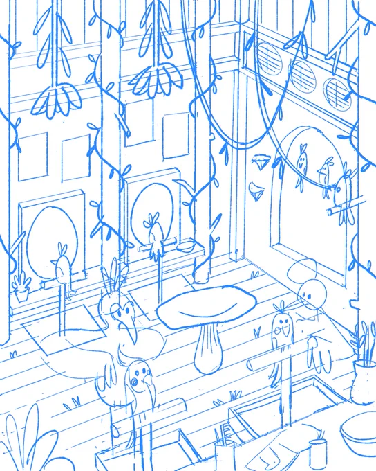 Wow thank you all for the kind words!! I struggled with this piece for almost a year because I've been in such a deep art rut, so it really means a lot that you all like it so much! ? Also thought I'd share some of my process work ✨ 