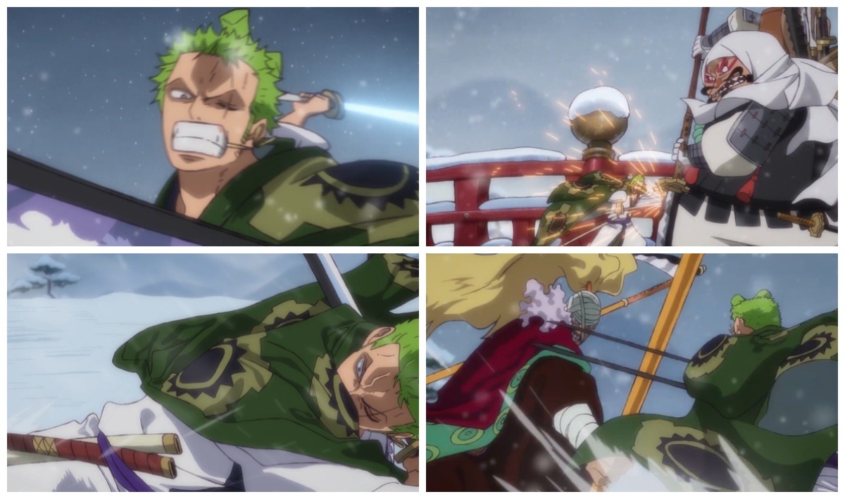 今日のアニワン、第933話「牛鬼丸！ゾロおいはぎ橋の決闘」はゾロ戦闘