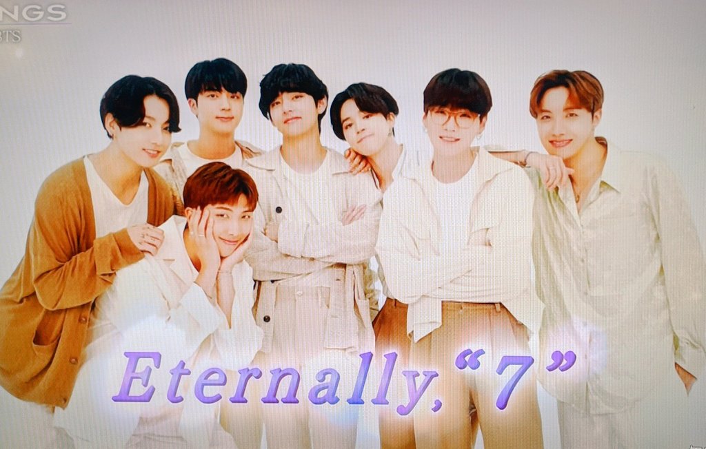 Jmina69337768's tweet photo. SONGS……パフォーマンスもビジュも質問コーナーも最高でしかなかった…
メンバーの「10年20年の後の夢」について語る場面。その後のナレーション「この先も永遠に7人で輝いて……Stay Gold」からのStay Gold。
そして最後のメンバー集合写真「Eternally,7」
大号泣の日曜日朝……
#SONGS_BTS https://t.co/xh1315vgEW