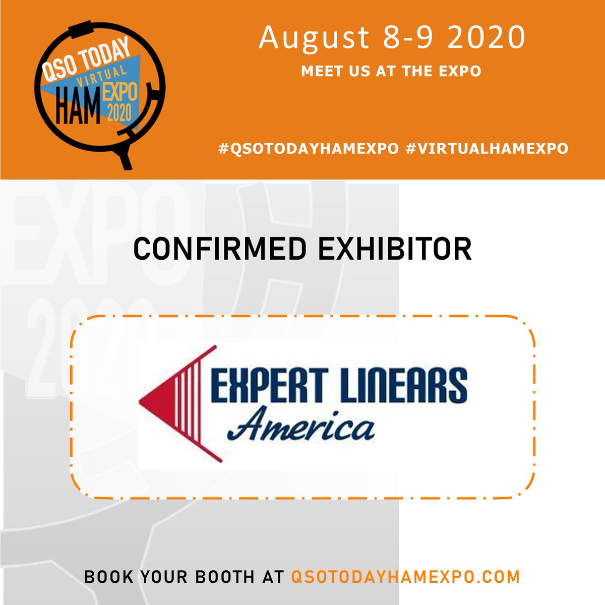 HamQso's tweet photo. Join  @ExpertLinears at QSO Today Ham Expo, the only Ham Radio Event of the year! 🌎

👣Coming to your computer , tablet, or smartphone! 📱 💻 📶

🔜➡️➡️Register today https://t.co/85Jlfi2T3r

Expert Linears America, LLC  Expert Amps America, LLC  #ExpertLinears #Texas https://t.co/AiQOgE1Eg6
