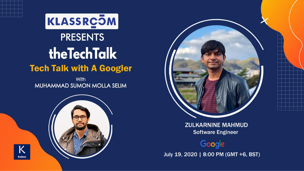 KlassroomGlobal's tweet photo. Zulkarnine Mahmud will be our guest for the 18th episode of @KlassroomGlobal presents "theTechTalk". He is working as a Software Engineer at Google.

https://t.co/urGLGebYVn

#theTechTalk #theTechTalk18 #klassroom https://t.co/FRRp0kexKX