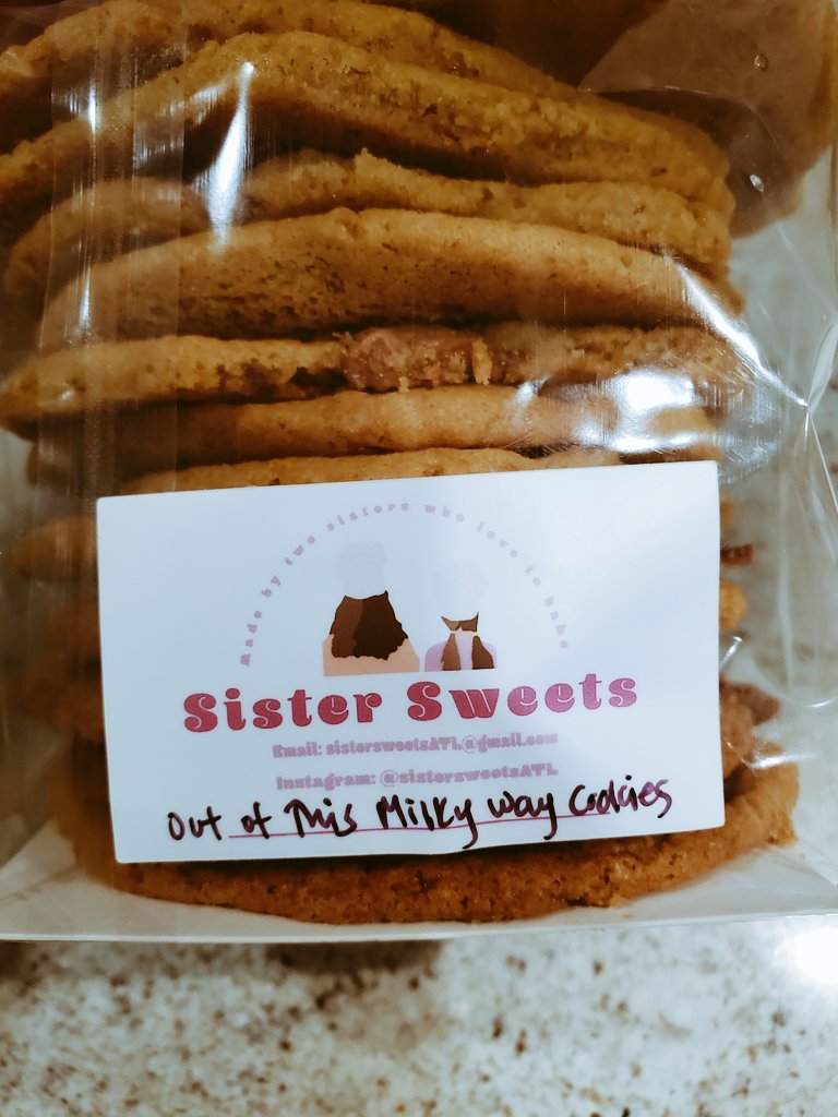 glwolfson's tweet image. Out of this Milky Way Cookies are delicious! Sister Sweets ATL instagram.com/sistersweetsat…