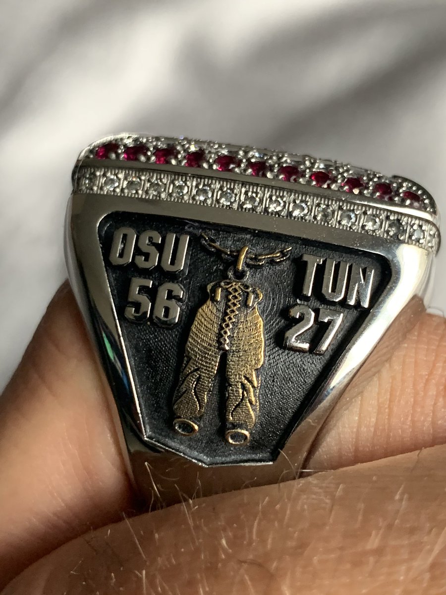 TimPotterGrace's tweet image. He let me try it on😎, but had to leave it in C-bus.😉Thanks @noah_potter10 for the thrill! #ChildhoodDream #Number97 #Repeat2020 #GoBucks