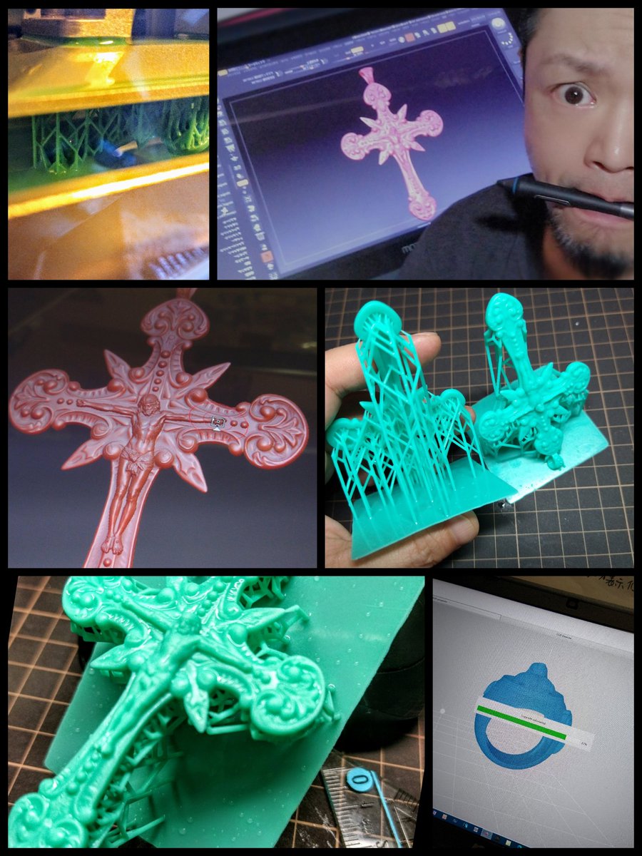 yoshi_kamada's tweet photo. けっぱれσ(ﾟ∀ﾟ )ｵﾚ #アクセサリー用 #テストデータ制作 〜   #3dプリンター #出力6時間
必ずやトライアンドエラーを乗り越えるど😤corei7でもメモリ積んだほうがやっぱし早いっぽいなぁ....😪はぁ眠い..#dazz3d #minority #こいつは優秀なはず https://t.co/d3SdVwSRrV
