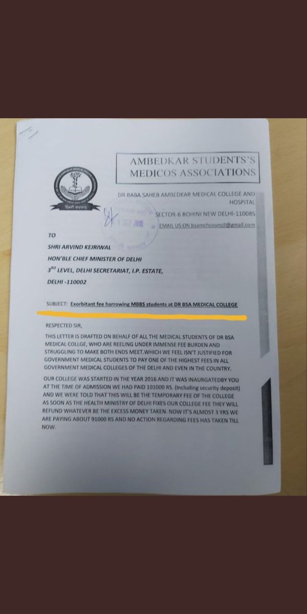 dr_kaundilya's tweet photo. #REDUCEFEEBURDEN_BSA
#medicoslifematter
@ArvindKejriwal @msisodia @GautamGambhir @ndtv https://t.co/5kRkBQGbBp