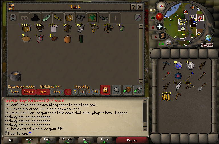floortendie's tweet photo. Been so busy lately... but every so often I've been working on the goblin project. Check out my status update! Now up to 200 #caskets! I'm almost 75 range from sniping gobbies... 500+ chefs hats!

#osrs #im #1337ironbank #hcim #runescape #gobins #cluescroll #cluescrolls #grind https://t.co/spZ8N8DOVP