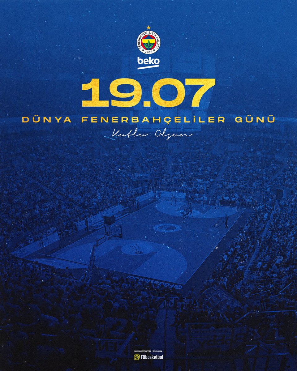 FBBasketbol's tweet photo. 19.07 Dünya Fenerbahçeliler Günü kutlu olsun! #YaşaFenerbahçe 💛💙 https://t.co/uhVEi21m57