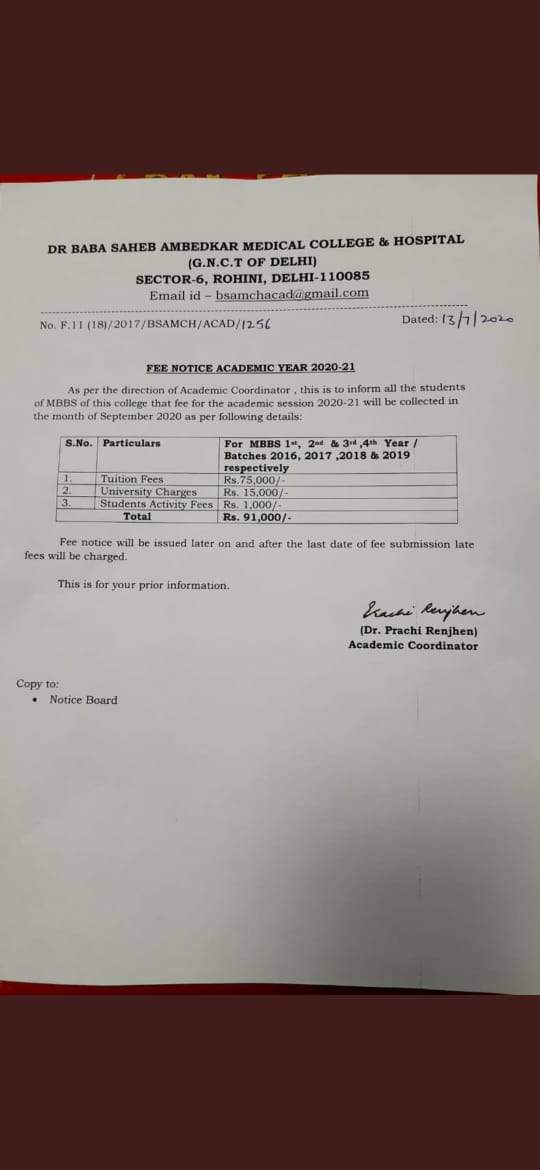 ManikDuggal1's tweet photo. MBBS=Clinical exposure @msisodia himself ordered cancellation of semester exams due to lack of practice based learning and regular classes ... Then why this exorbitant fees in this pandemic ?? 
#REDUCEFEEBURDEN_BSA https://t.co/531hkQMpSd