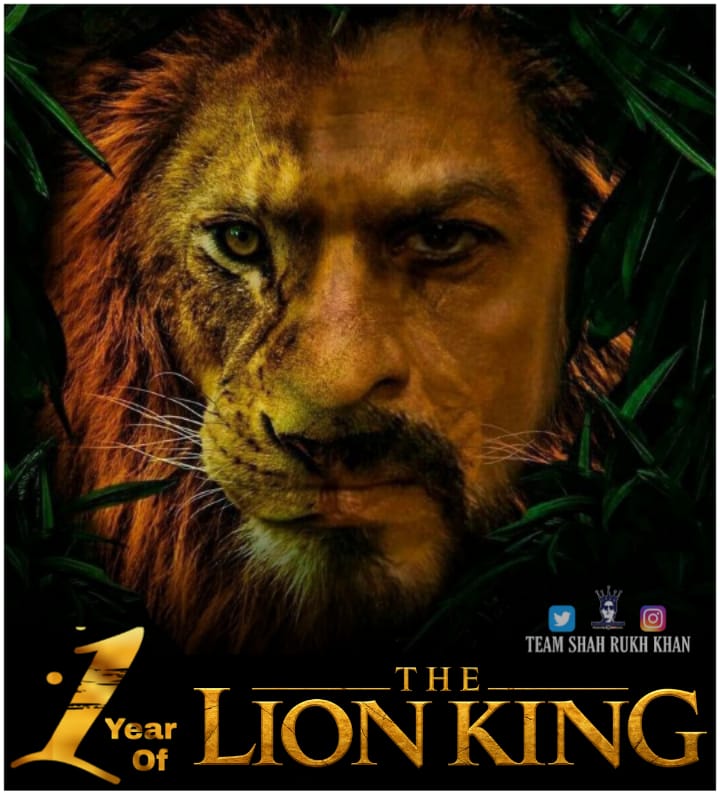 1 Year Of 'The Lion King'. #WorldTelevisionPremiere of Disney's #TheLionKing , today at 12 PM #OnlyOnStarGold
#1YearOfTheLionKing 
@StarGoldIndia @iamsrk @teamsrkfc