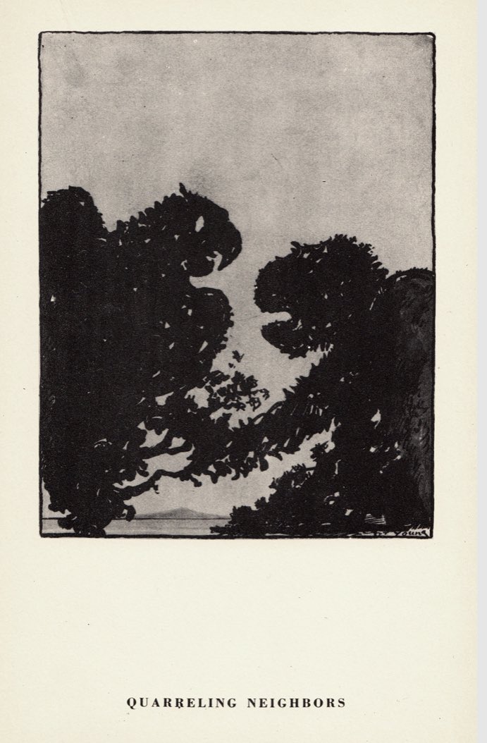 chris_preetha's tweet photo. New muse - these fantastic Rorschach silhouettes of tree forms by Art Young. ‘Trees at Night’. https://t.co/fAtcBwgLKC