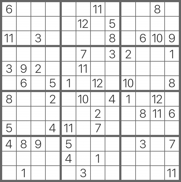 Sudoku 12x12 - Hard 