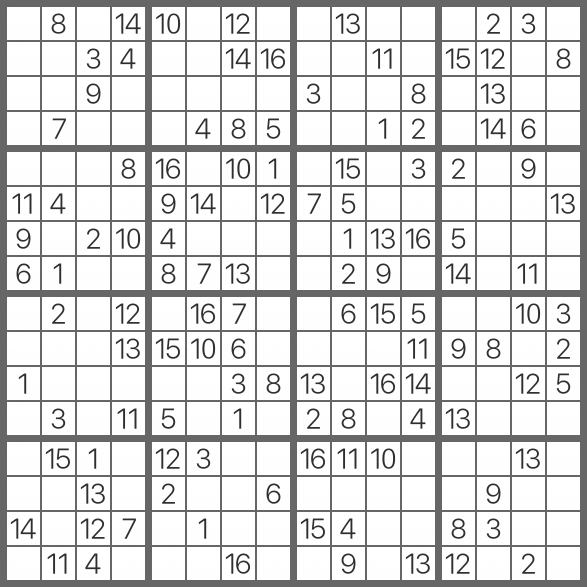 sudoku 16x16 on twitter can you solve today s puzzle isolvepuzzles sudoku https t co ahz9w6muvn https t co tdzfaxzix9 twitter