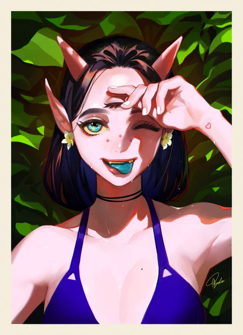夏っぽいイラスト～!⛱️
#女の子のイラストだけで興味を持ってくれる方へ届け 