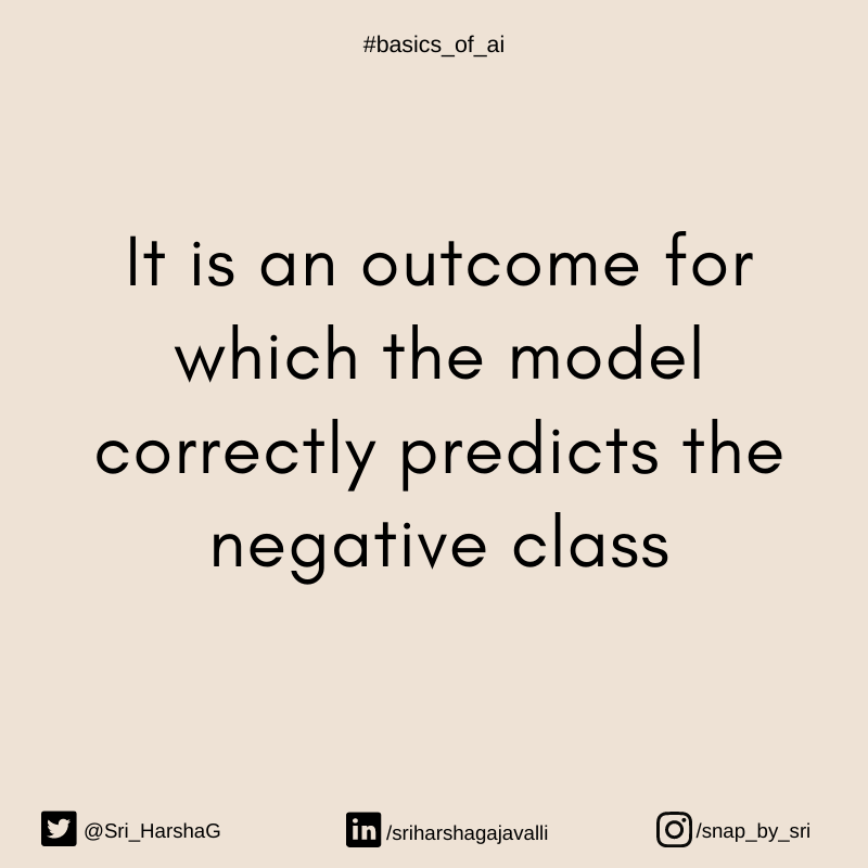 #12 #truenegative #dailycue

Eg: Model predicting person X is negative to a disease and the person actually is

#ai #ml #datascience #basics_of_ai #dailypost #learning #bysri