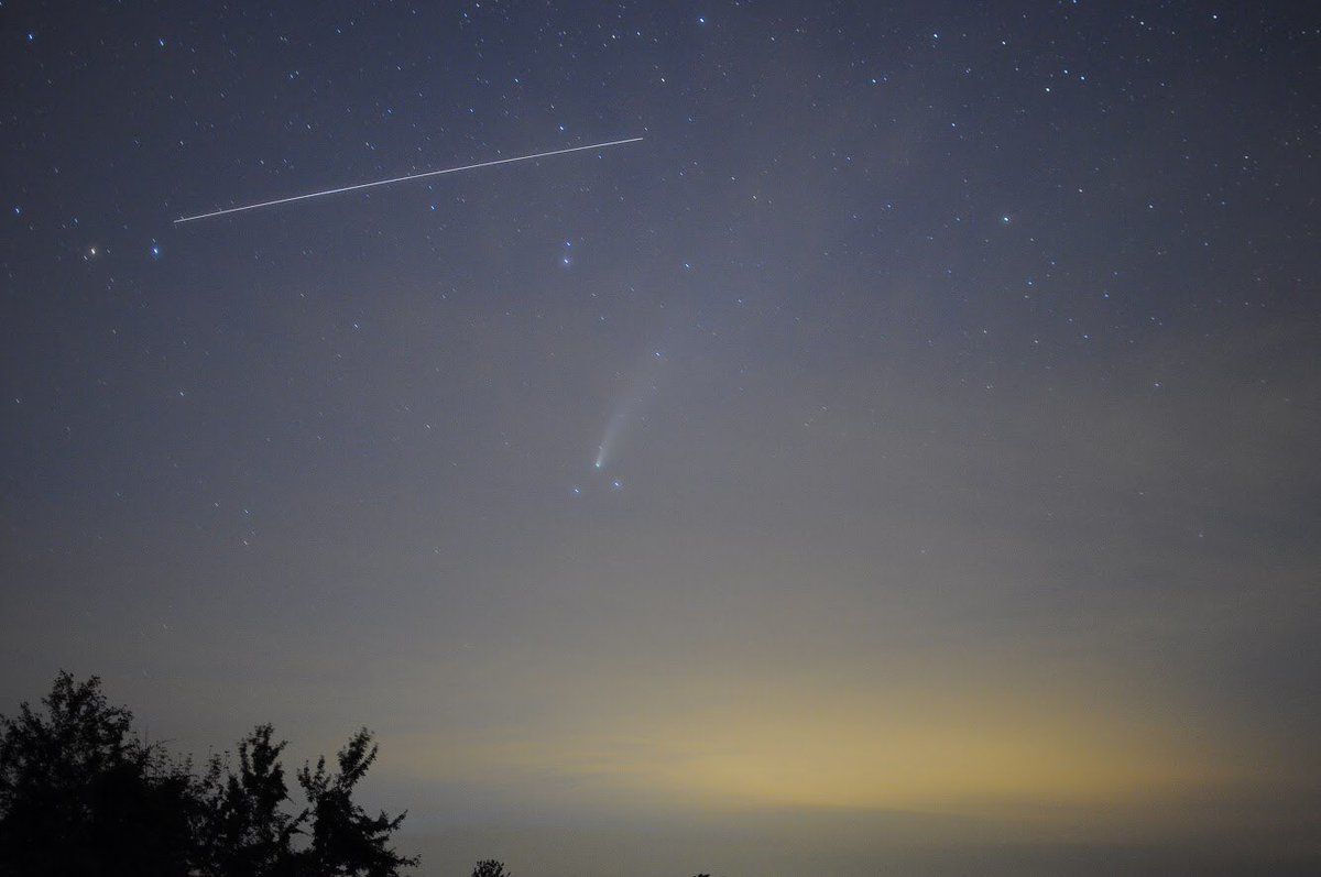 Clouds, <a href="/c2020f3/">Comet NEOWISE</a>, and <a href="/Space_Station/">International Space Station</a> #Astrophotography