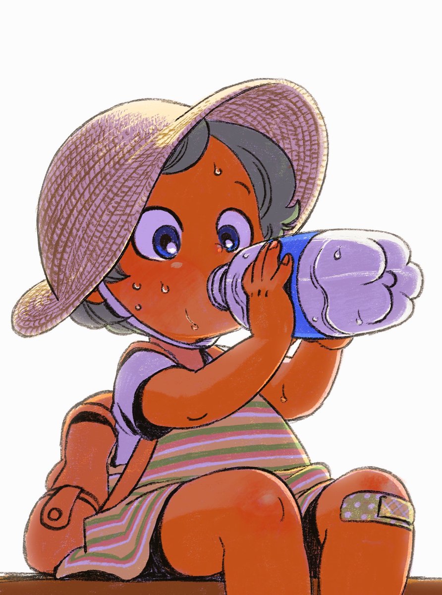 「水分補給忘れずに 」|東裏友希のイラスト