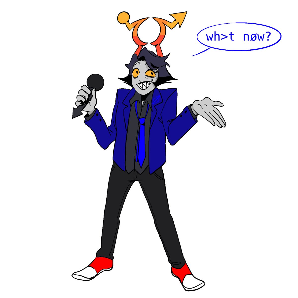 Made a stand up comedian troll oc i-
Didn't give them a name yet any ideas what should I name them ?
#homestuck2 #hiveswap #hiveswapfriendsim #homestuck