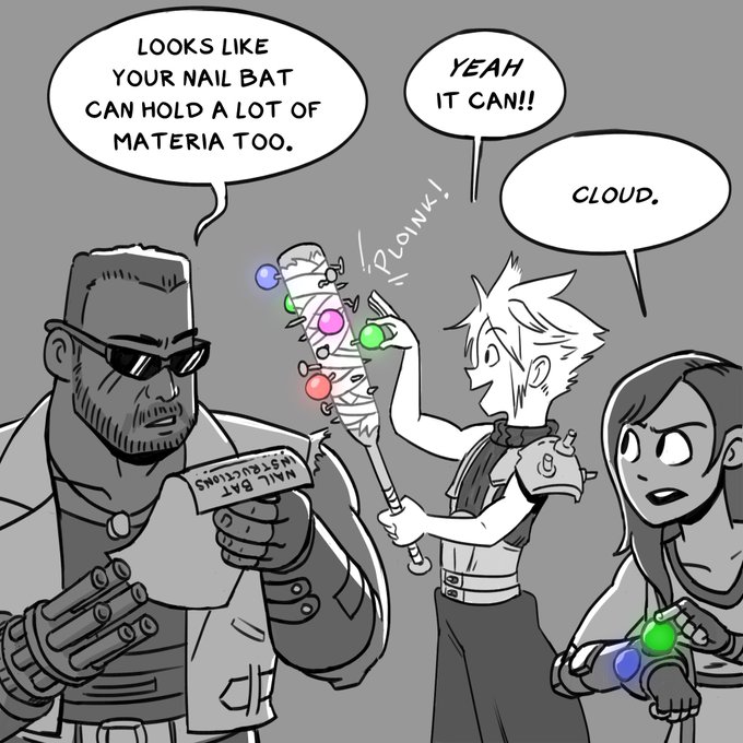 Finished Final Fantasy 7 Remake! I liked that you could see your Materia on your gear

Anyone else imagine Materia being really gummy? Yes there's a few scenes that say otherwise, but I kept dreamin of takin a big ol' bite out of them anyway. What does summoning Ifrit taste like 