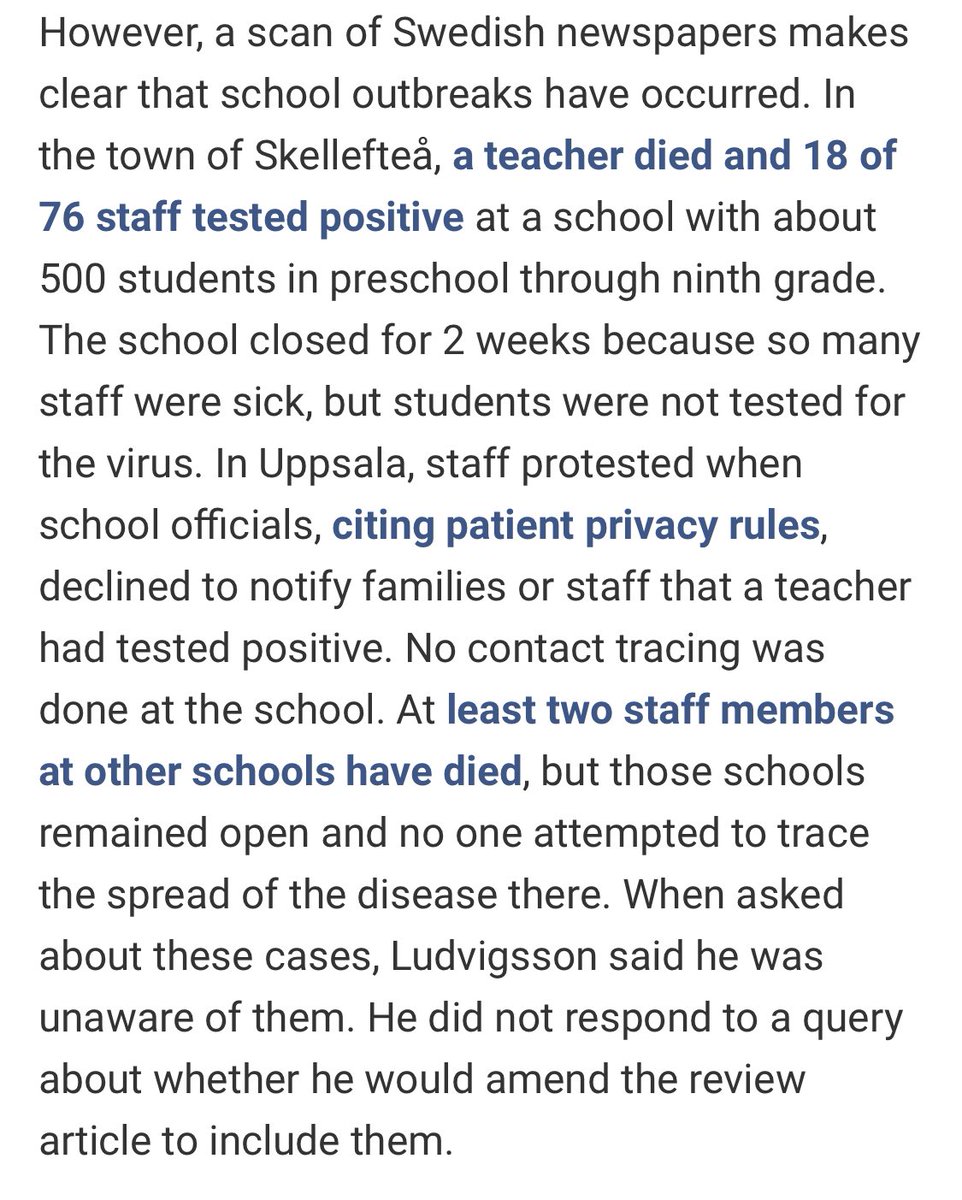 “How Sweden wasted a ‘rare opportunity’ to study coronavirus in schools” (via  @red__RD)  https://www.sciencemag.org/news/2020/05/how-sweden-wasted-rare-opportunity-study-coronavirus-schools