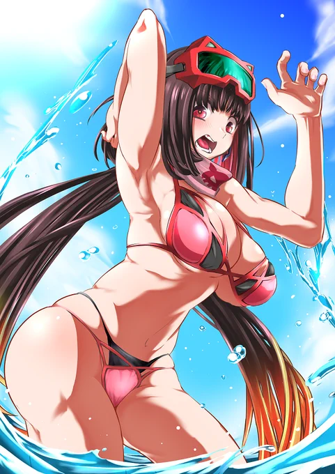 クッソ可愛い水着おっきー描けたから見て
#FGO #刑部姫 