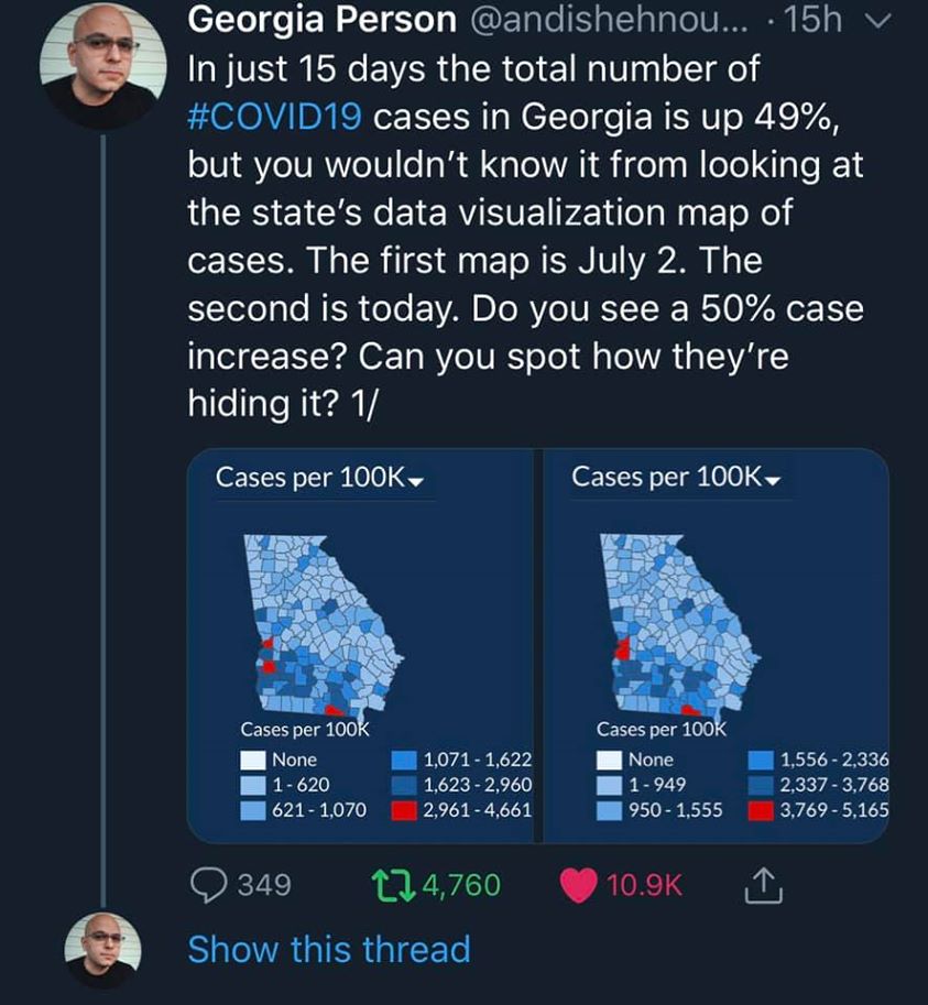 .@andishehnouraee I fixed it.
18 July 2020 data using 2 July 2020 scale. Data from Georgia DPH #COVID19 website.