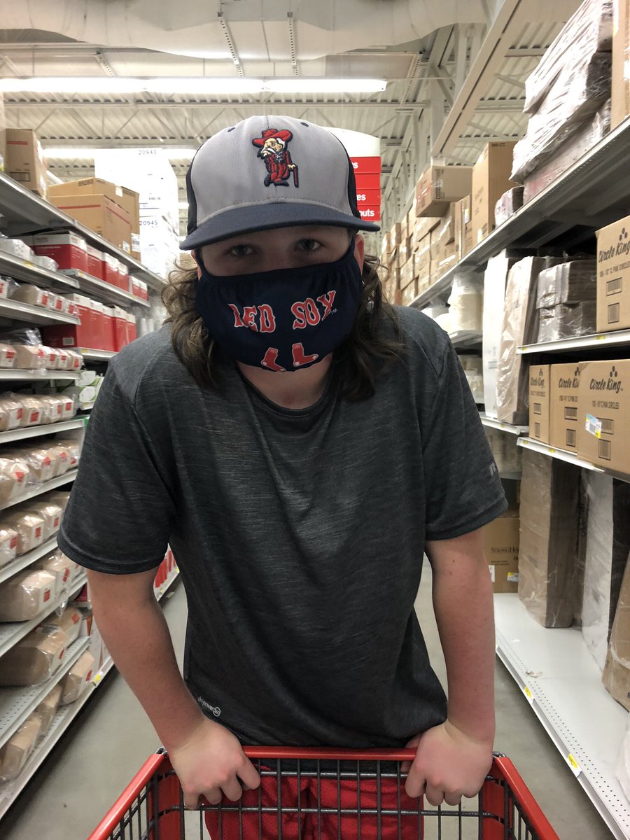 BostonBsMom's tweet photo. If we have to wear a mask, we can rep the @RedSox https://t.co/81XxqZmmWN