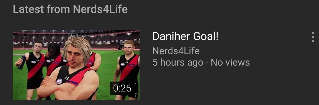 nerds4lifeblog's tweet photo. What an awesome Joe Daniher goal
https://t.co/dDFs3LLFJP
#AFL #AFLFantasy #AFLEvolution2
#smallstreamers #SupportSmallStreamers #SmallStreamerCommunity #twitchaffiliate #TwitchStreamers #twitchstreamer https://t.co/w6cKbJqqbP