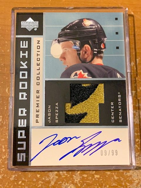 MrSnyderCASD's tweet photo. @UpperDeckHockey  - cracked a 02/03 Premier box and got a Spezza 18 years later! Do you still have the expired redemption raffle? https://t.co/4p6OVmu2TS