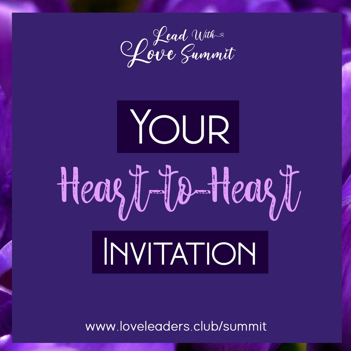 Together, let's lift up the world with love! In just 2 days, the Lead With Love Summit will begin. Will I see you there? Click here to reserve your spot:  loveleaders.club/summit