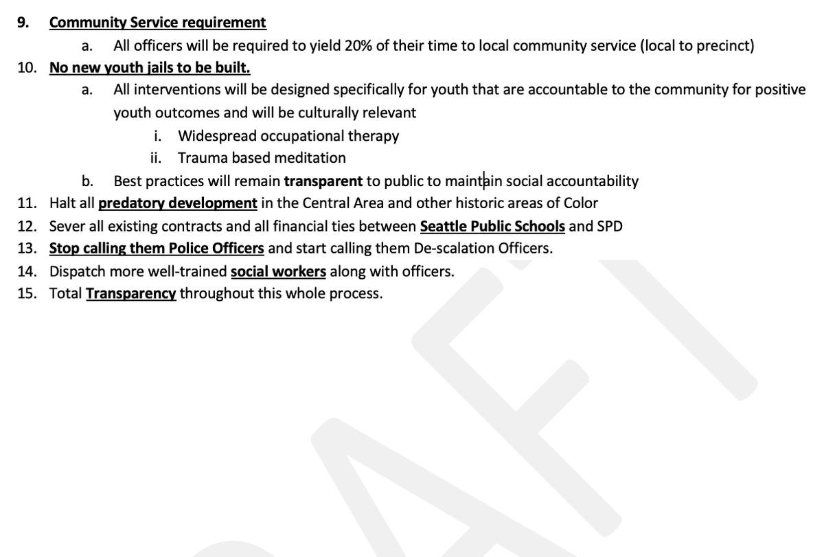 SeattlesUnited's tweet photo. @ravedaddy73 @Omarisal @MayorJenny Actually qualified immunity is the top demand SeattlesUnited have been talking about after synthesizing over 2k emails from Seattle residents. Follow @SeattlesUnited for more! https://t.co/Dv4axpaRtc