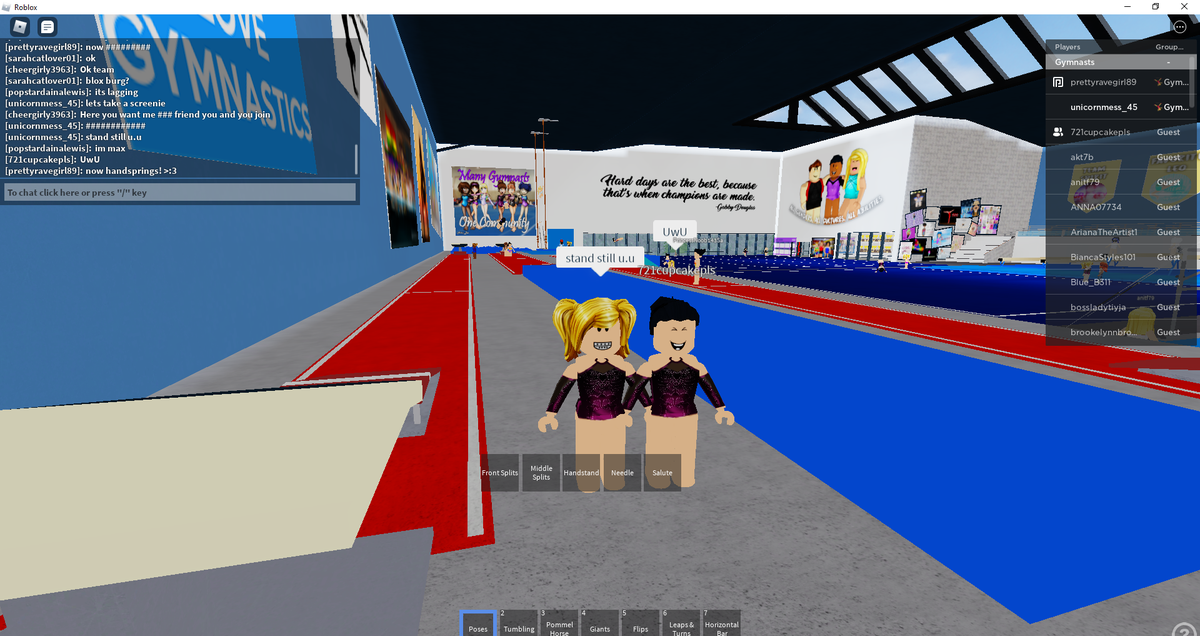 glowy55663829's tweet photo. @PinksGymnastics @RobloxGymnastic Me and mah friend practicing. https://t.co/hksqvSjcB6