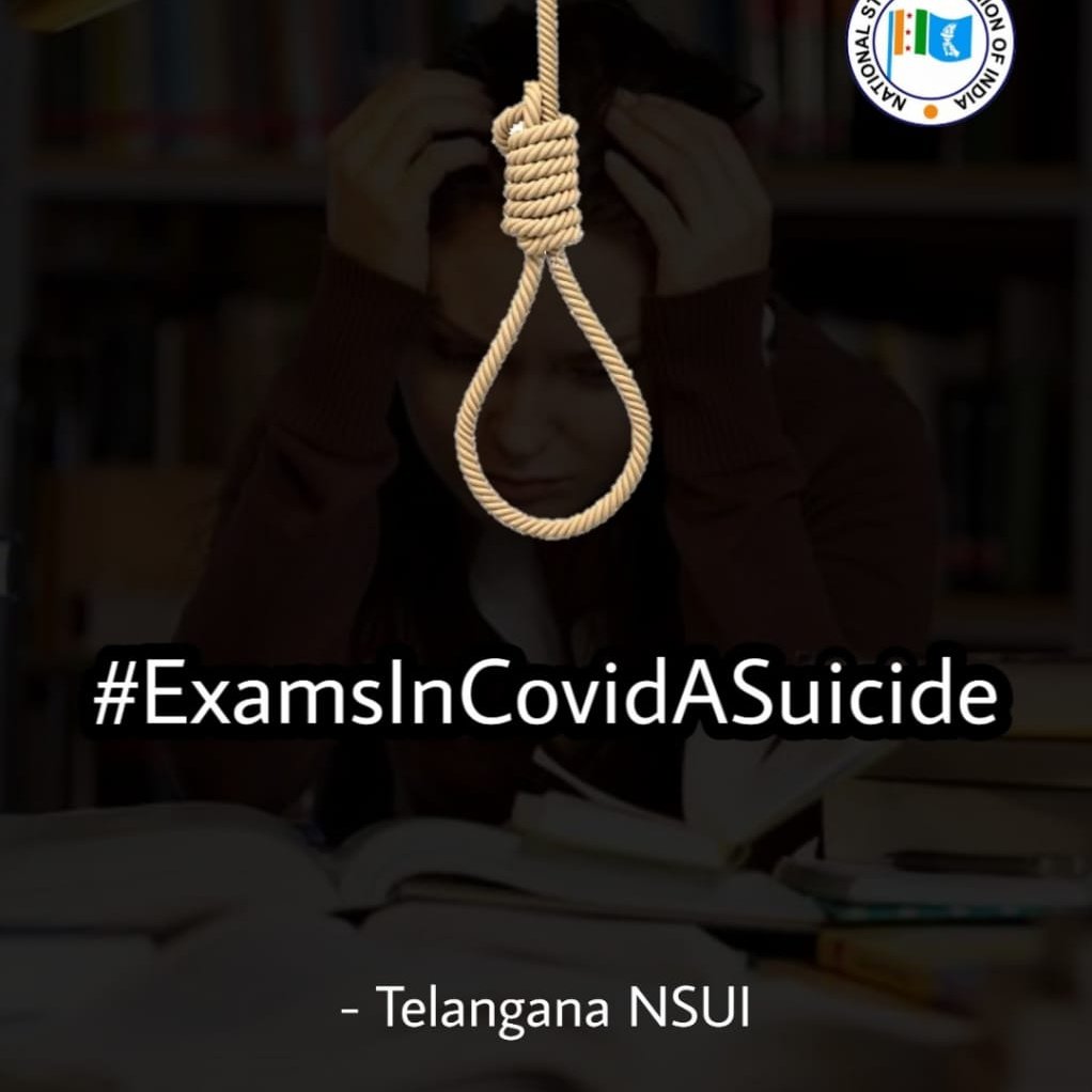 CMJoseph08's tweet photo. #BoycottUGCGuidelines student's to ugc #StudentsAganistTeluguCms
Examination is going to be the largest massacre in history than the Hitler one "UGC KILLING 10M YOUNG FINAL YEAR BY FORCING THEM TO WRITE EXAMS"#ExamsInCovidASuicide Please don't support
@DrRPNishank @KTRTRS https://t.co/WX3PkkFCTP
