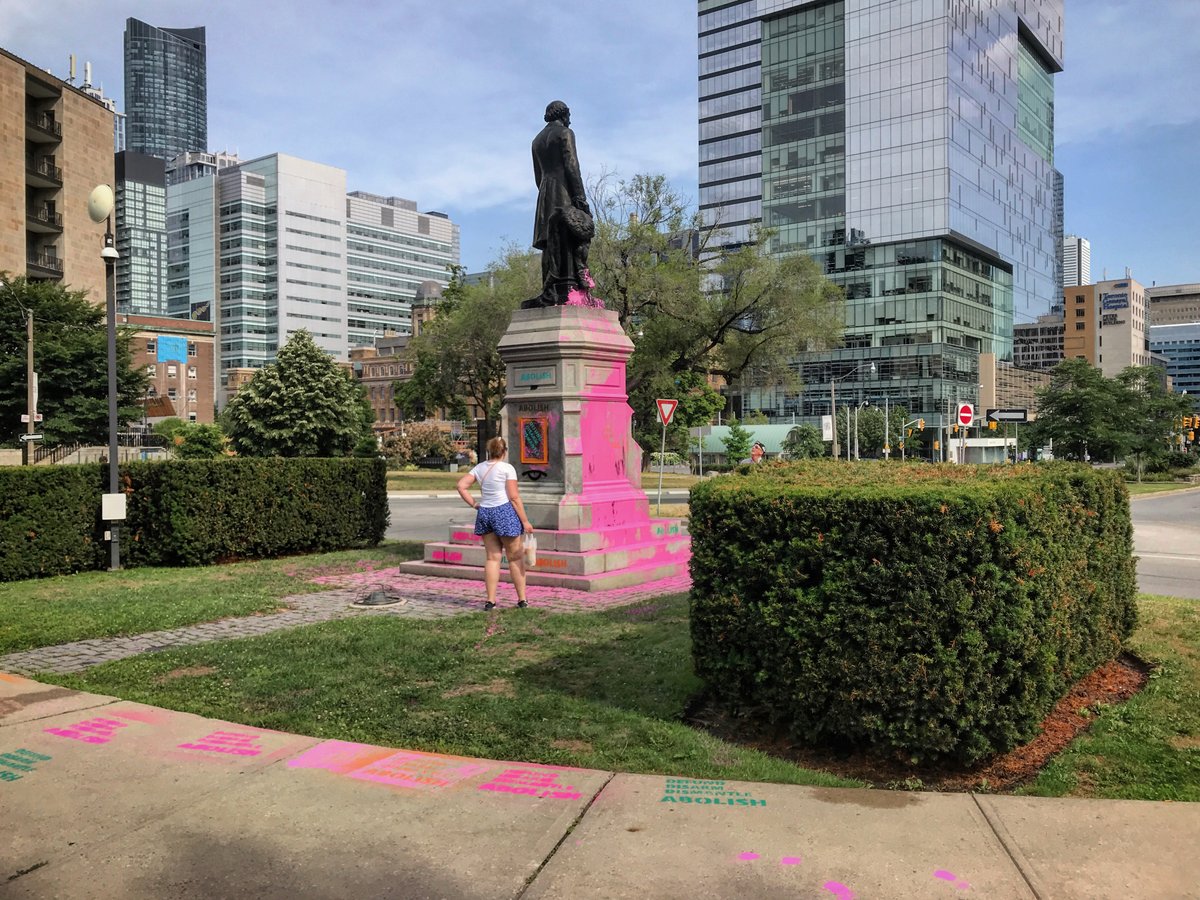 And there were lots of people stopping to take a look at Sir John A. Macdonald too — much more attention than he usually gets.