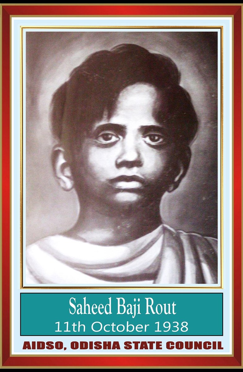 Good morning to all my fellow Nationalists. It's time for us to know something about the youngest Martyr of Indian freedom Struggle - Baji Rout is the youngest Indian martyr, having attained Martyrdom at the age of twelve. Thanks to  @TejNittala for letting me know on him.